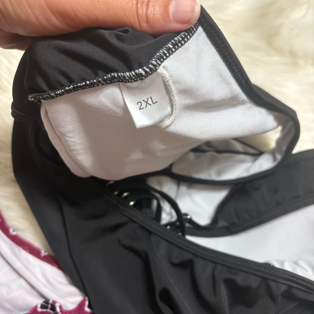 Black and Wine Women's Swimsuit - Picture 7 of 7